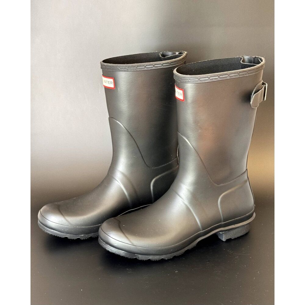 HUNTER WOMEN'S ORIGINAL BACK ADJUSTABLE SHORT RAIN BOOTS US 9